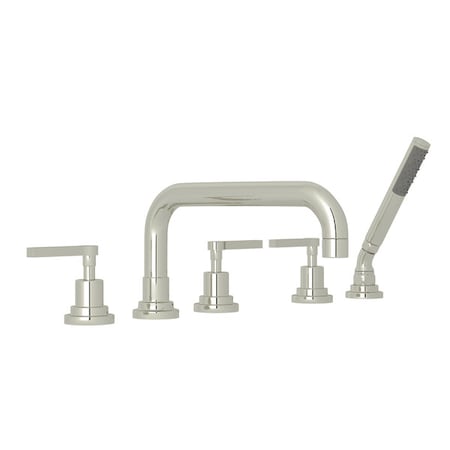 ROHL Lombardia 5-Hole Deck Mount Tub Filler With U-Spout A2224LMPN